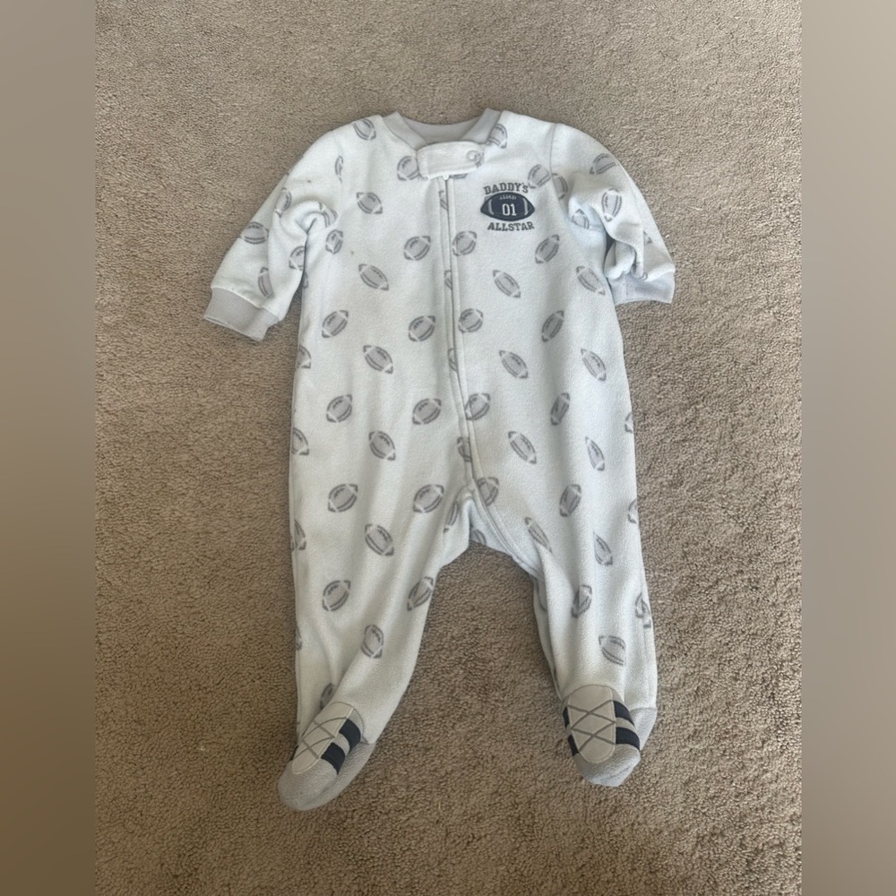 Infant boy Carters Daddy’s Allstar football sleeper 3 mths